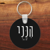 Hineni Here I Am Send Me Christians Hebrew Words Sleutelhanger (Voorkant)