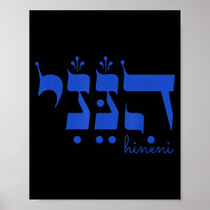 Hineni Hier Ben Ik Stuur Mij Christenen Hebreeuwse Poster