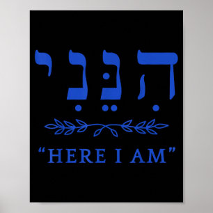 Hineni Hier Ben Ik Zend Mij Christenen Hebreeuwse  Poster