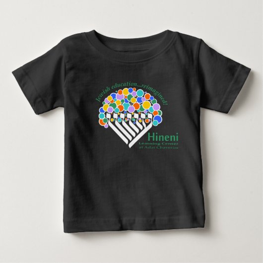 Hineni Learning Center Baby T-Shirt - Zwart (Voorkant)