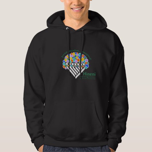 Hineni Learning Center Heren Hoodie - Zwart (Voorkant)