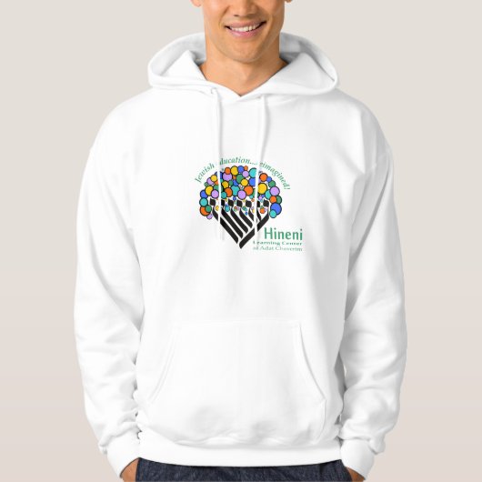 Hineni Learning Center Men's Hoodie - White (Voorkant)