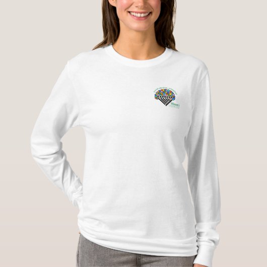 Hineni Learning Center Women's Long-Sleeve White T-shirt (Voorkant)