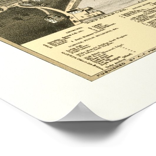 Hingham, MA Panoramic Map - 1885 Poster (Hoek)