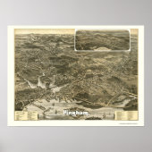 Hingham, MA Panoramic Map - 1885 Poster (Voorkant)