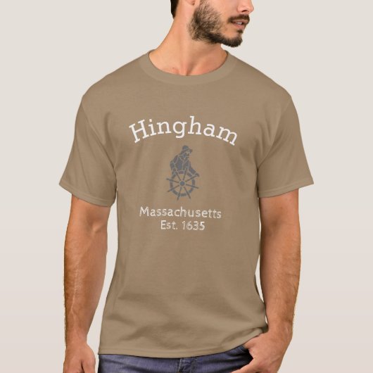 Hingham Massachusetts Zee Kapitein T-shirt, mannen T-shirt (Voorkant)
