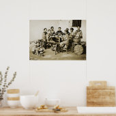 HINGWHA CITY CHINA 1904 PHOTO Girls Eating Rice Poster (Keuken)