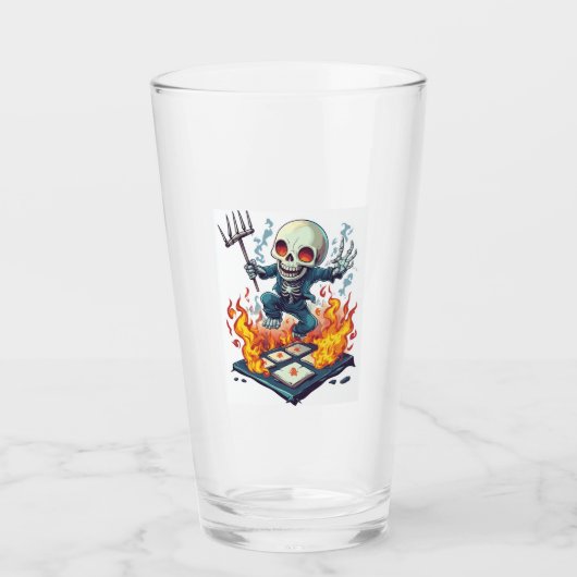 Hinkelbaan uit de Hel � Grappige Duivel Schedel Glas (Voorkant)
