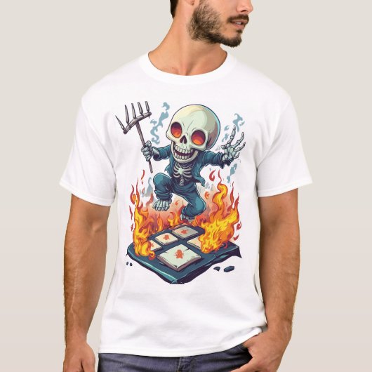 Hinkelbaan uit de Hel � Grappige Duivel Schedel T-shirt (Voorkant)