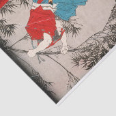 Hino Kumawaka Leaping uit Bamboo door Yoshitoshi Tissuepapier (Detail)