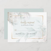 Hint van kleur Witte pioenen Groen gebladerte Informatiekaartje (Voorkant / Achterkant)