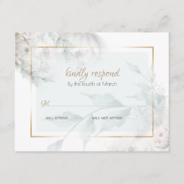 Hint van kleur Witte pioenen Groen gebladerte Informatiekaartje