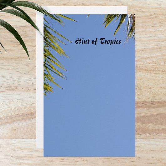 Hint van Tropisch Palms Sky Blue Briefpapier