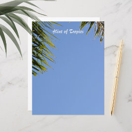 Hint van Tropisch Palms Sky Blue Scrapbook Paper