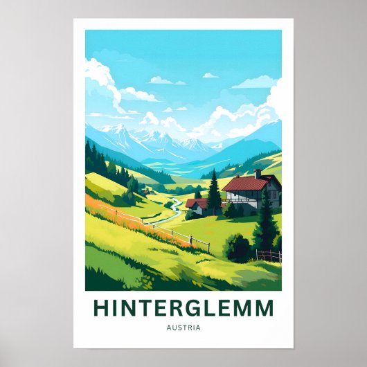Hinterglemm Oostenrijk Reisprint Poster (Voorkant)