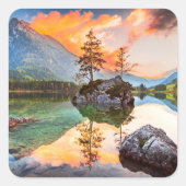 Hintersee Lake, Beieren, Duitsland Vierkante Sticker (Voorkant)