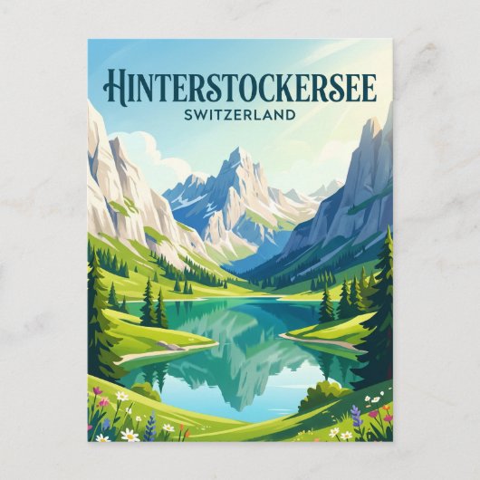 Hinterstockersee Zwitserland Briefkaart (Voorkant)