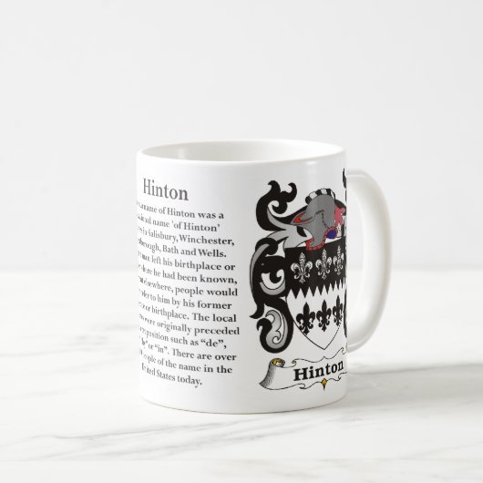 Hinton Family Coat of Arms Mok (Voorkant rechts)