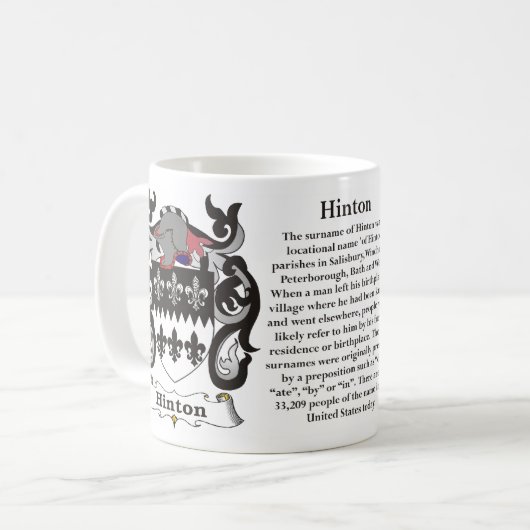 Hinton Family Coat of Arms Mok (Voorkant links)