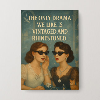 Hints van Violet Rhinestone Drama Pin Button