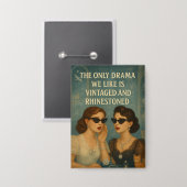 Hints van Violet Rhinestone Drama Pin Button (Voorkant / Achterkant)