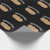 Hip-aardappel-mus Funny Hippo Pun Dark BG Cadeaupapier (Hoek)