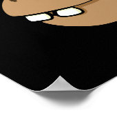 Hip-aardappel-mus Funny Hippo Pun Dark BG Poster (Hoek)