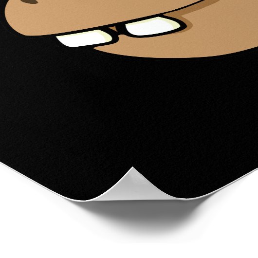 Hip-aardappel-mus Funny Hippo Pun Dark BG Poster (Hoek)