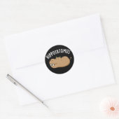 Hip-aardappel-mus Funny Hippo Pun Dark BG Ronde Sticker (Envelop)