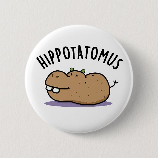 Hip-aardappel-mus Funny Hippo Pun Ronde Button 5,7 Cm (Voorkant)