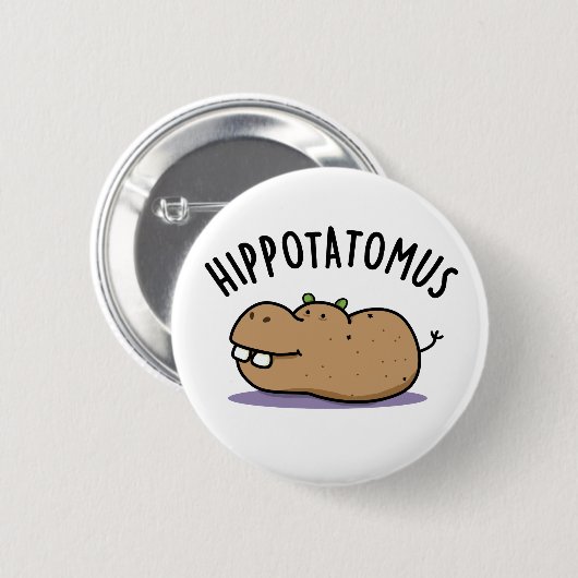 Hip-aardappel-mus Funny Hippo Pun Ronde Button 5,7 Cm (Voorkant /achterkant)