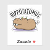 Hip-aardappel-mus Funny Hippo Pun Sticker (Vel)