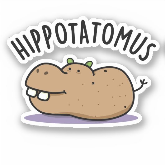 Hip-aardappel-mus Funny Hippo Pun Sticker (Voorkant)