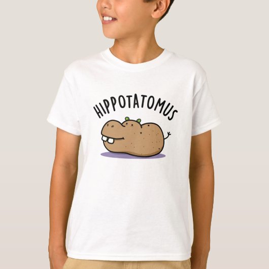 Hip-aardappel-mus Funny Hippo Pun T-shirt (Voorkant)