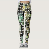 Hip Abstract Half Circles Industrial Fusion Art Leggings (Voorkant)