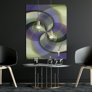 Hip abstract halfronde golvende mozaïek kunstpatro poster