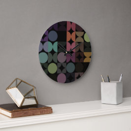 Hip Abstract Halve Cirkels Fusion Art Patroon Grote Klok