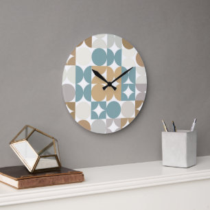 Hip Abstract Halve Cirkels Industriële Fusie Kunst Grote Klok