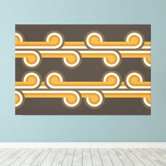 Hip Abstracte golven industriële fusiespecifieke k Canvas Afdruk (Insitu (Houten vloer))