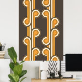 Hip Abstracte golven industriële fusiespecifieke k Poster (Thuiskantoor)