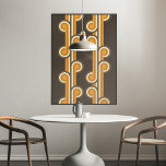 Hip Abstracte golven industriële fusiespecifieke k Poster<br><div class="desc">Mooie hedendaagse teratheercirkels vormen een kunstpatroon met oranje, donkergeel en bruin gekleurde geometrische krulcirkels. Een elegant, stijlvol en eclectisch minimalistisch ontwerp voor de artistieke interieurontwerper, de artistieke decorator van het interieur, de populaire heuptrendsetter, de retro-kunststijl of de abstracte digitale geometrische motief minnaar. Pas dit ontwerp aan met uw interieurkleuren en...</div>