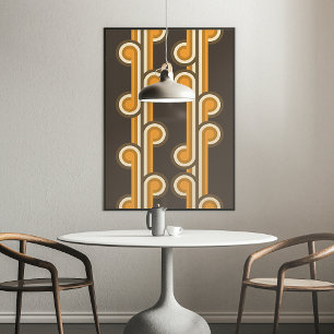 Hip Abstracte golven industriële fusiespecifieke k Poster