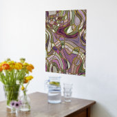 Hip Abstracte golvende lijnen gouden mozaïek kunst Folie Afdrukken (Laag (Keuken))