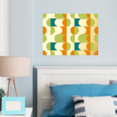 Hip Abstracte halve cirkels avy Mosaic Art Patroon Folie Afdrukken (Insitu (Slaapkamer))