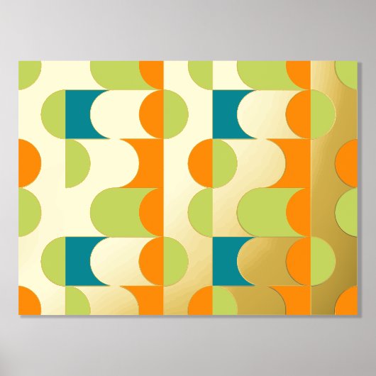 Hip Abstracte halve cirkels avy Mosaic Art Patroon Folie Afdrukken (Voorkant)