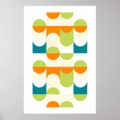 Hip Abstracte halve cirkels avy Mosaic Art Patroon Poster (Voorkant)