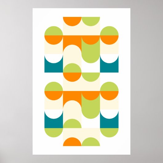 Hip Abstracte halve cirkels avy Mosaic Art Patroon Poster (Voorkant)