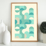 Hip Abstracte halve cirkels avy Mosaic Art Patroon Poster<br><div class="desc">Mooie, hedendaagse taupe beige, roiroomkleurige, gebroken witte, blauwgroen blauw, munt en lichte aqua turquoise groene, gekleurde geometrische halve cirkels en mozaïekpatroon van vierkanten. Elegant, stijlvol en eclectisch minimalistisch ontwerp voor de artistieke heuptrendsetter, retro art stijl of abstract digitaal geometrisch motief minnaar. Pas dit ontwerp aan met uw interieurkleuren en decoreer...</div>