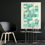 Hip Abstracte halve cirkels avy Mosaic Art Patroon Poster<br><div class="desc">Mooie, hedendaagse taupe beige, roiroomkleurige, gebroken witte, blauwgroen blauw, munt en lichte aqua turquoise groene, gekleurde geometrische halve cirkels en mozaïekpatroon van vierkanten. Elegant, stijlvol en eclectisch minimalistisch ontwerp voor de artistieke heuptrendsetter, retro art stijl of abstract digitaal geometrisch motief minnaar. Pas dit ontwerp aan met uw interieurkleuren en decoreer...</div>