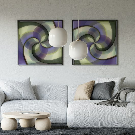 Hip Abstracte halve cirkels avy Mosaic Art Patroon Poster